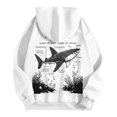 thumbnail image 6 of Fiaer Women's Hooded Sweatshirts Loose Drawstring Hoodies Ocean Theme Graphic Long Sleeve Tops with Pocket White S, 6 of 6