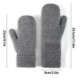 thumbnail image 4 of Women's Fleece Lined Thermal Mittens, Winter Knit Gloves with Touchscreen Fingers, Thick Warm Double Layer Cold Weather Gloves, Soft Comfortable Outdoor Skiing and Cycling Accessories for Women Black, 4 of 7