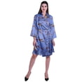 thumbnail image 3 of Moomaya Printed Womens Kimono Robes Short Satin Silk Bridal Robe Loungewear, 3 of 7