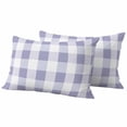thumbnail image 2 of Pack of 2 Outdoor Pillow Covers 20x12 Inch Waterproof Purple Plaid Throw Pillow Covers,Decorative Couch Pillow Shams Protectors Spring Summer Farmhouse Buffalo Checkered Patio Cushion Pillowcases, 2 of 8