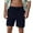 Navy, variant on Afuyipoi Men's Cotton-Linen Elastic Waist Shorts, Breathable Casual & Beach Shorts with Pockets Gray M