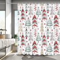 thumbnail image 2 of Christmas Shower Curtain Xmas Tree Shower Curtain Winter Snowflake Pattern Shower Curtain for Bathroom Decor Washable Durable Fabric Bathroom Curtains 72x72 in, 2 of 6