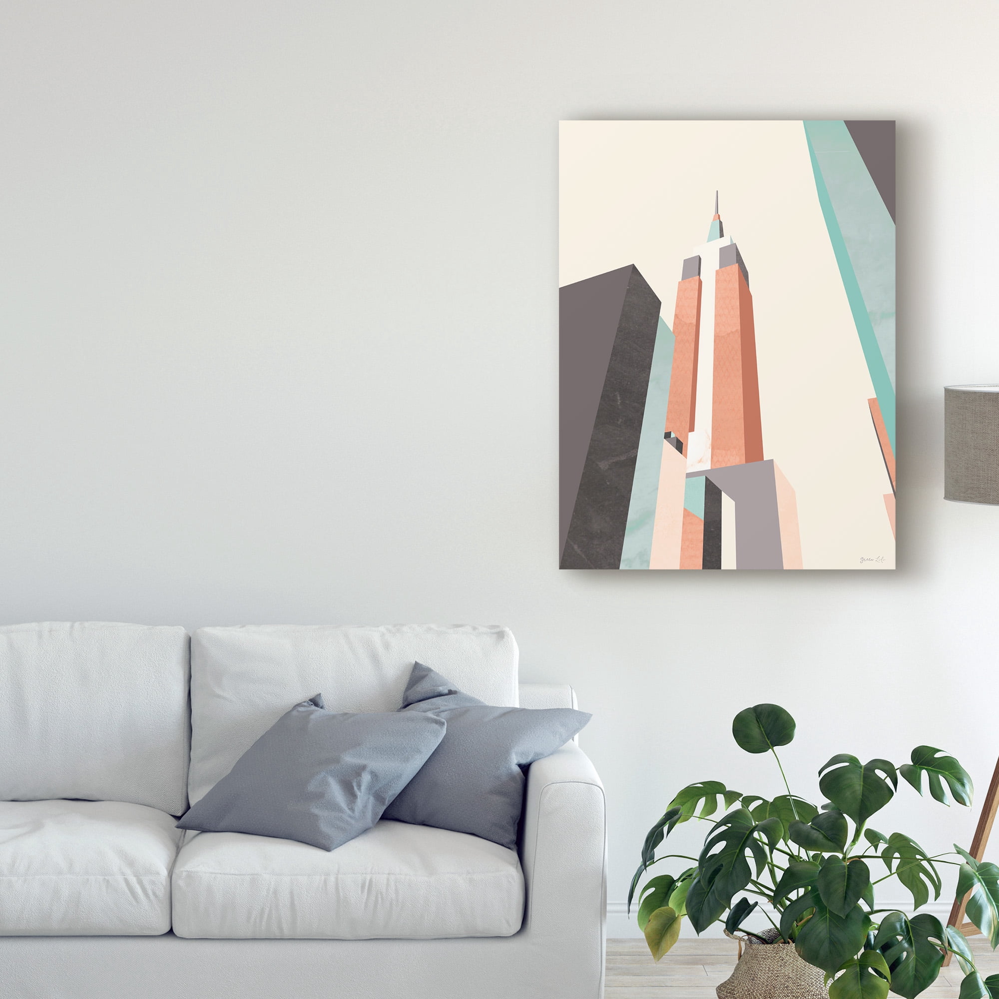 Trademark Fine Art 'Graphic Pastel Architecture III' Canvas Art by Green Lili