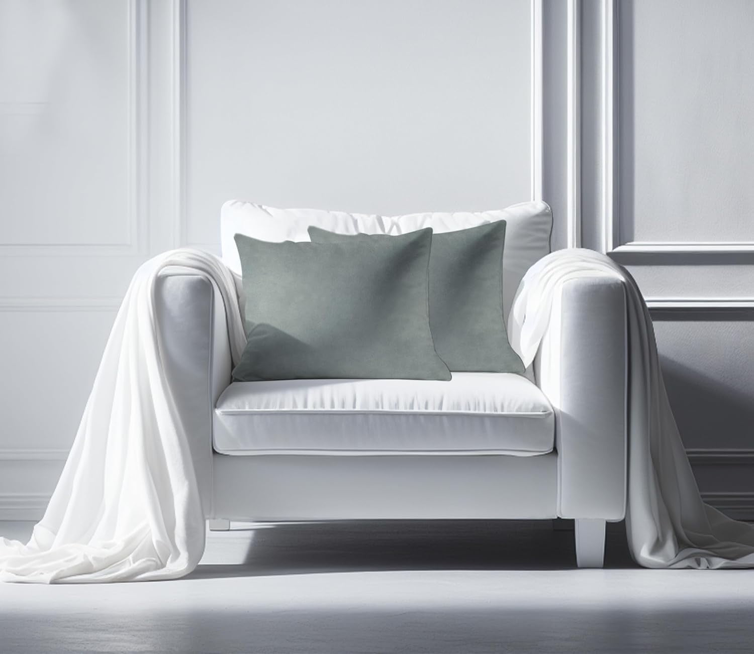 A1HC Hypoallergenic Down Alternative Pillow Inserts, 12x20 in, Rectangular, Pack of 2, Dove Grey