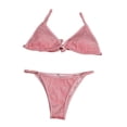 thumbnail image 1 of TISHITA Ensemble Bikini Triangle 2 Pcs pour Femmes Bretelles Réglables Maillot de Bain Rose m, 1 of 8