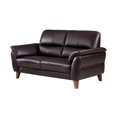 thumbnail image 3 of EK073 Dark Chocolate (Brown) Color With Italian Leather Loveseat, 3 of 3