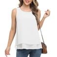 Uvplove Women's Sleeveless Chiffon Tank Top Double Layers Casual Blouse