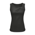 thumbnail image 4 of Neewe Womens Summer Flowy Pleated Tank Tops Scoop Neck Sleeveless Banded Bottom Casual Loose Fit Shirts, 4 of 6