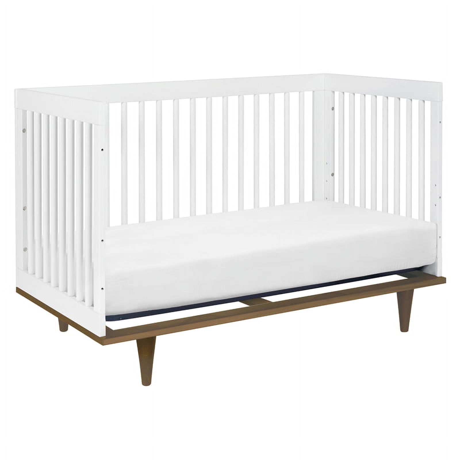 Davinci Marley Modern Pine Wood 3-In-1 Convertible Crib in White/Walnut - image 4 of 10