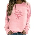 thumbnail image 1 of Camiseta de manga larga suelta con cuello redondo y estampado informal a la moda para mujer, blusa, sudaderas sin capucha Pompotops  FGAJ18687, 1 of 4