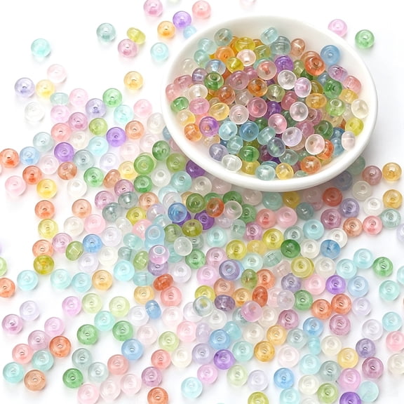 Glass Seed Beads 1050 Pcs Flat Spacer Assorted for Jewelry 0.08 × 0.16 Inch