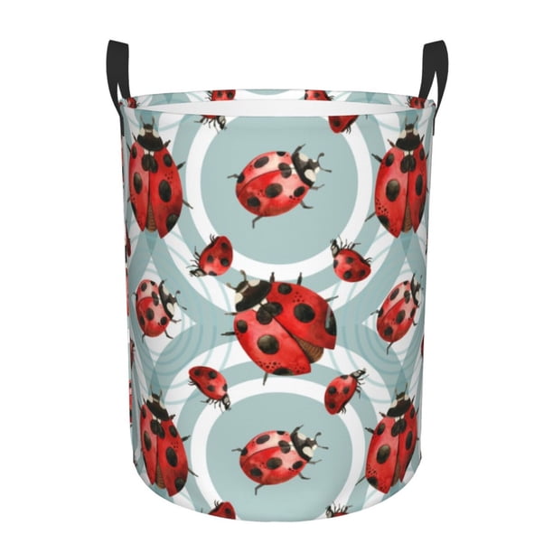 Fotbe Insects Cesto de Ropa con Asas, Cesto Impermeable de Gran Capacidad, Bolsa de Lavado para Dormitorio, Cesto de Ropa con Ruedas y Asas-Small