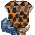 thumbnail image 5 of enyan Halloween Shirts for Women Ghosts Pumpkins T-Shirt Halloween Party Funny Graphic Tee Tops Short Sleeve Women’s Halloween Shirt Grey,S, 5 of 6