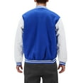 thumbnail image 2 of Men's Classic Two Tone Snap Button College Sports Letterman Varsity Jacket (Royal/White, 2XL), 2 of 3