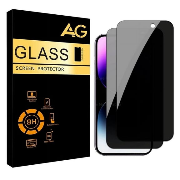 RJ-Merchs 2 Pack Privacy Screen Protector for iPhone 15 Plus - Tempered Glass