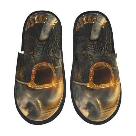Balery Cool Sunglasses Elephant Art Slient Indoor Furry Fleece Comfort House Shoes Soft Non-Slip Home Shoes Cotton slippers House Slippers-- Medium