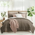 thumbnail image 3 of Levtex Home - Mills Waffle Latte Comforter Set - King Comforter + Two King Pillow Cases - Latte Waffle Weave - Comforter (106 x 94in.) and Pillow Case (36 x 20in. ) - Cotton, 3 of 7
