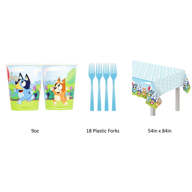 Party City Bluey Tableware Kit for 16 Guests Birthday Party Supplies | Birthday