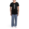 thumbnail image 4 of CafePress - Three Wise Monkeys Emoji Vertical Pajamas - Women's Short Sleeve Print T-Shirt and Pants Dark Cotton Pajama Set, 4 of 7