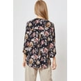 thumbnail image 2 of Dear Scarlett Women's Lizzy Floral Long Sleeve V-Neck Blouse Top in Black Multi (Small, Black Multi), 2 of 4