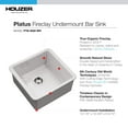 thumbnail image 4 of Houzer Platus 20 in White Fireclay Undermount Square Single Bowl Bar Sink - PTB-2020 WH, 4 of 8
