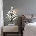 thumbnail image 4 of 6.5FT Flocked White Christmas Tree with Pot Base: 350 Warm White LEDs, 1386 PE+PVC Snow-Frosted Tips, 31 Pine Cones - Realistic Prelit Holiday Decor for Tabletop, Entryway, Home, 4 of 17