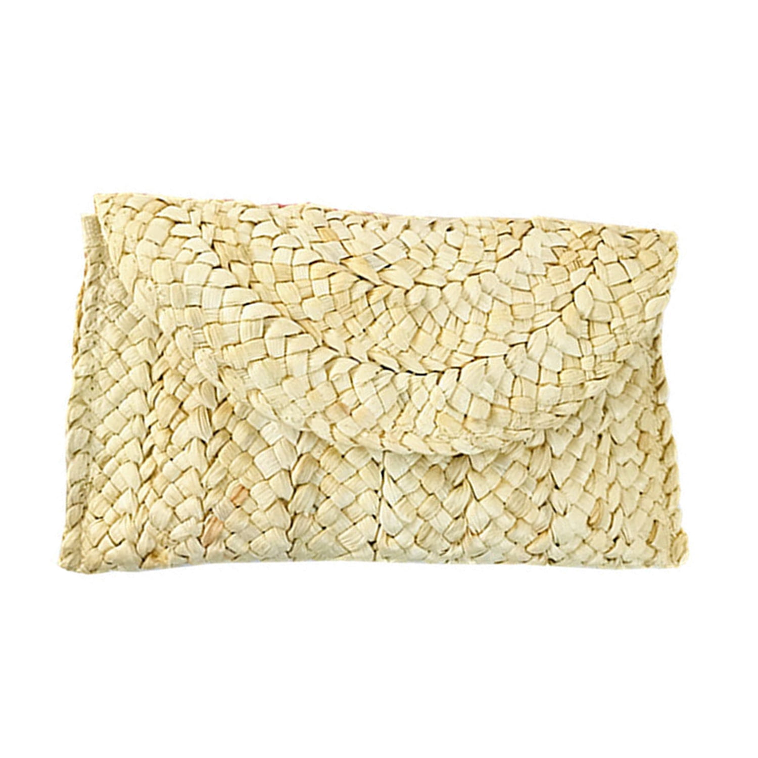 Women's Straw Evening Clutch Purse Summer Beach Handbag