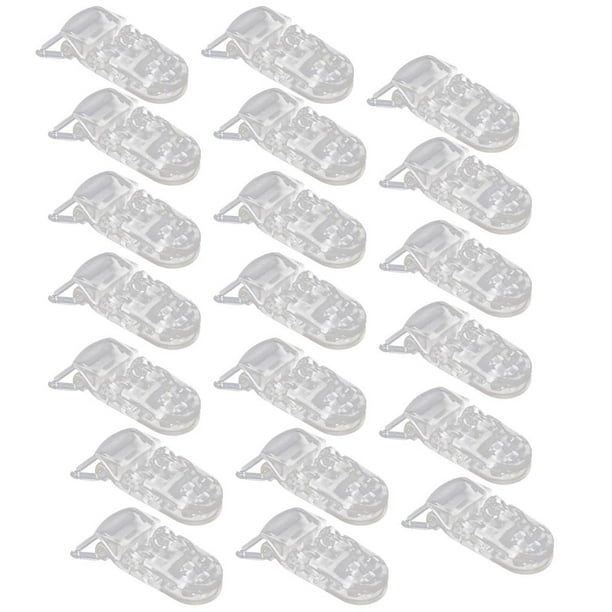 2x 10 Colores/clips Transparentes para Chupete, Soporte para Chupete de Bebé de Plástico a Granel, Clips para Chupete Macarena none