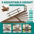 thumbnail image 5 of Lilypelle Foldable Pet Ramp,Adjustable Wood Dog Ramp with 5 Adjustable Heights of 17.7"-31.4" ，62.9"L X17.7"W,Brown, 5 of 9