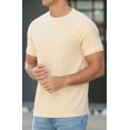 thumbnail image 3 of Iceglad Mens Waffle Crew Neck Shirts Slim Fit Short Sleeve Casual T-Shirt Khaki M, 3 of 10