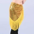thumbnail image 5 of zhi Women's Sequin Fringe Belly Dance Skirt - Performance & Party Looks，Yellow，Free Size, 5 of 6