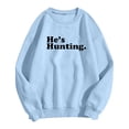 thumbnail image 4 of Womens Oversized Sweatshirt Crewneck Long Sleeve Fleece Lined Pullover Tops Fall Outfits Winter Clothes Light Blue L, 4 of 7