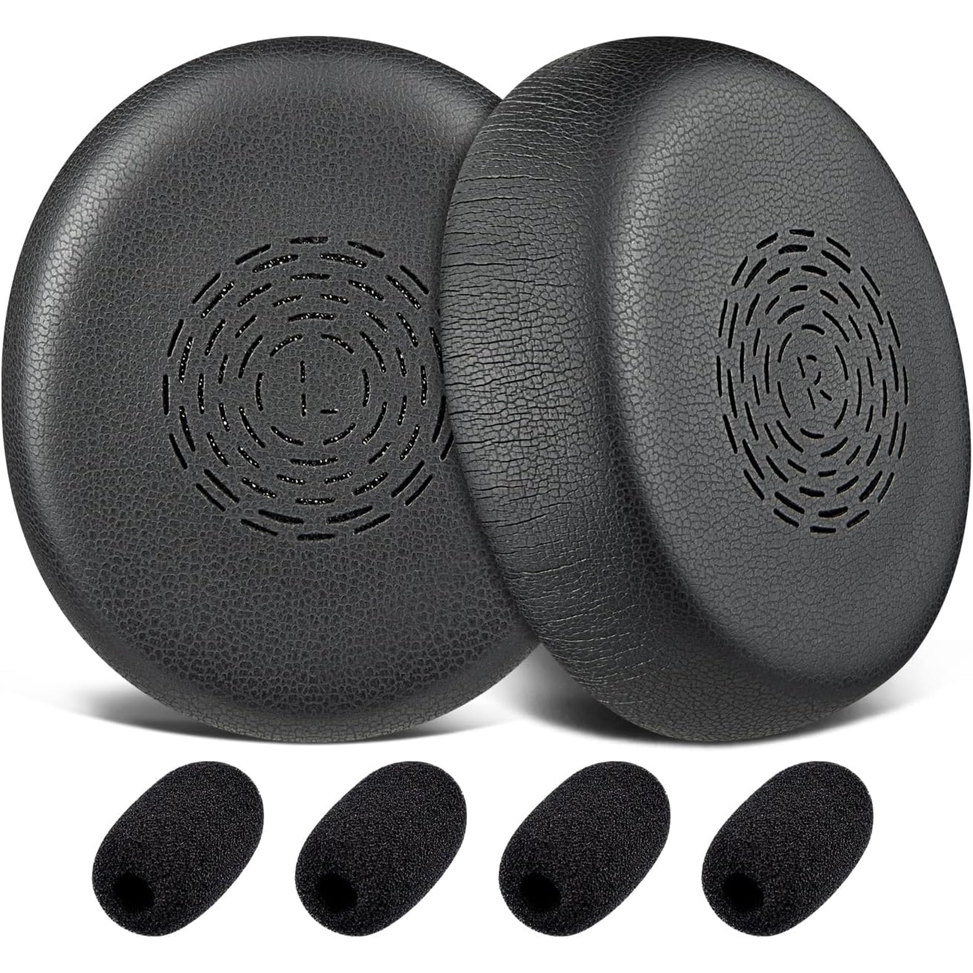 SOULWIT Earpads Replacement for Jabra Engage 50 II/Engage 40 Wired Headsets, Ear Pads Cushions with Soft Protein Leather and High-Density Memory Foam - Black