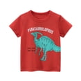 thumbnail image 3 of YTDSCS Toddler Boys Cotton Short Sleeve T-Shirt Baby Dinosaur Print Graphic Tees Summer Crewneck Bottoming Shirt for Kids 1- 9 Years, 3 of 9