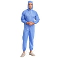 thumbnail image 2 of Mufeng Coveralls for Mens Jumpsuit Wear Resistant Food Factory Overalls with Hood and Front Zipper Blue XL, 2 of 6