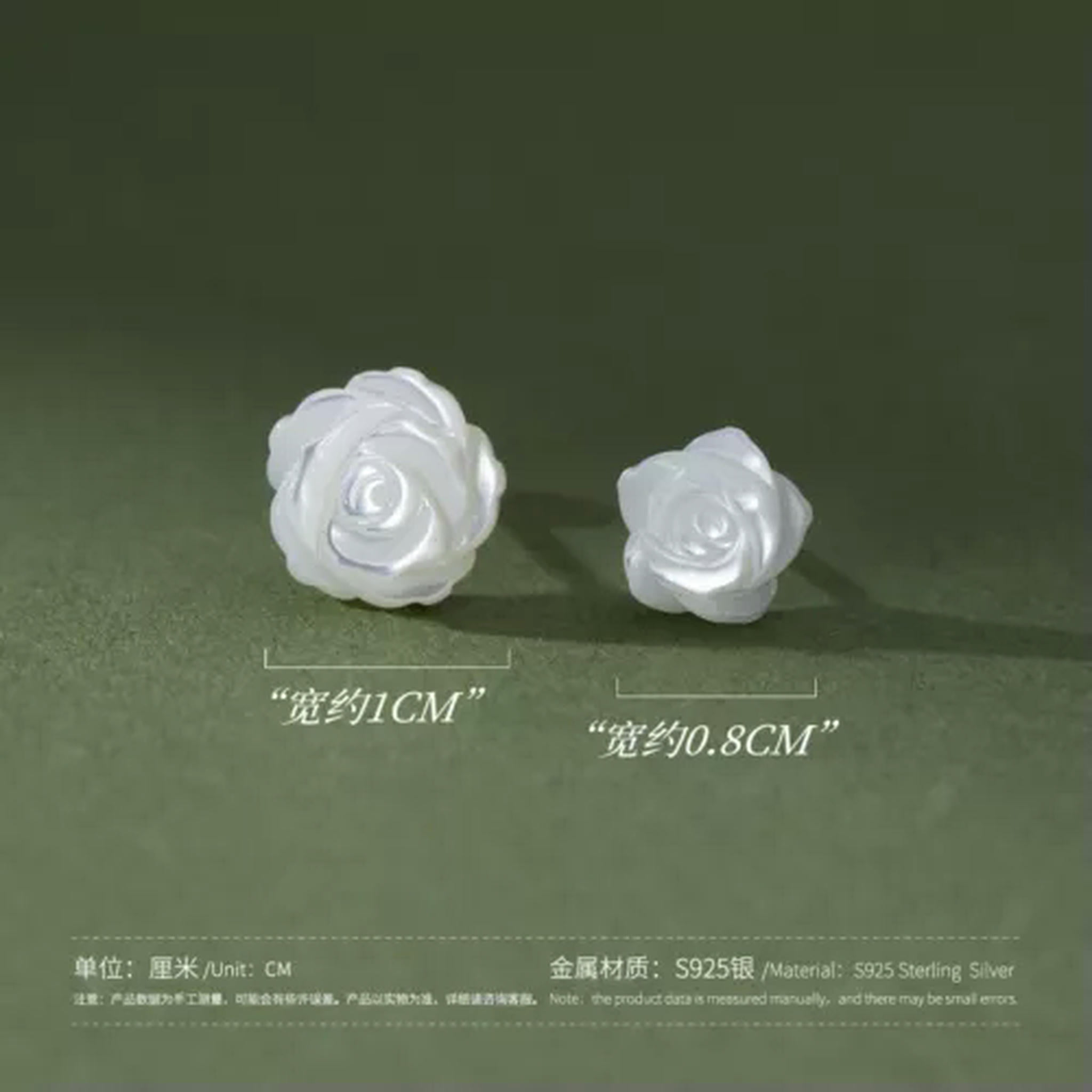 EOEMY 925 Sterling Silver 8/10 mm White Shell Flower Stud Earrings Women Screw Backs-10 mm