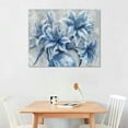 thumbnail image 3 of COMIO  Flower Canvas Wall Art Navy Blue Floral Decor Elegant lily flower Painting Picture Prints Home Living Room Bedroom Decor (Blue), 3 of 5