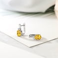 thumbnail image 5 of Gem Stone King 925 Sterling Silver Yellow Citrine and White Topaz Earrings for Women (2.46 Cttw, Gemstone November Birthstone, Oval 9X7MM), 5 of 5