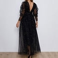 thumbnail image 4 of IROINNID Reduced Wedding Guest Dresses for Women Homecoming Party Sexy Summer Mesh Slim Fitting Long Sleeveless One Line Dress Sleeveless One Line Shoulder Dress Trendy Formal Dress,Black, 4 of 7