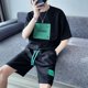 thumbnail image 3 of Conjuntos de camiseta y pantalones cortos para hombre, ropa informal elegante para hombre, estilo coreano, suave, talla XL, ajuste regular, talla 5XL, conjunto de 2 piezas, oferta al por mayor, 3 of 4