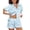 Blue White Floral, variant on Womens Pajamas Bridal Bridesmaid Pjs Silk Satin Sleepwear Short Loungewear Button Up 2 Piece Sleeping Shorts Set