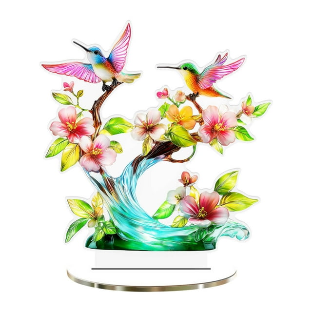 Stereoscopic Colorful Branches Flying Birds Desktop Tabletop Home Decorative Ornaments
