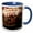 Blue/White, variant on 3drose, Carousel Merry Go Round Hobby Horses Amusement Park Carnival, 11oz Magic Transforming Mug