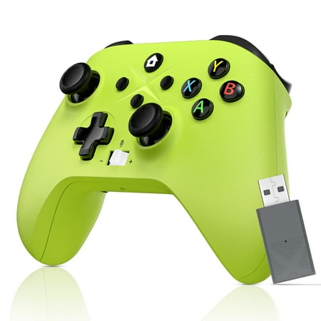 2.4G Xbox Wireless Controller for Xbox One, Xbox Series X/S, Xbox One X/S and PC with Motion Control, Turbo, Adjustable Volume and Built-in 650mAh Rechargeable Battery - Green