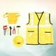 thumbnail image 5 of Conjunto de accesorios para disfraces de ingeniería para niños, disfraz de trabajador de cosplay para fiestas de disfraces, presentaciones en el escenario (talla única), 5 of 8