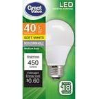 Great Value LED Light Bulb 5W, 40W Equivalent, Soft White