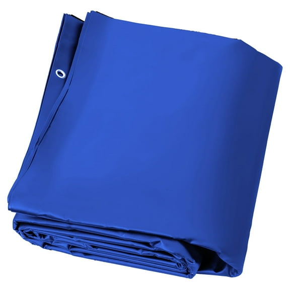 KFFKFF Safety Cover for 12x25ft Rectangular In-Ground Pools, Includes Drain Holes, Mesh Design for Pools, Durable PVC Winter Protection, Blue