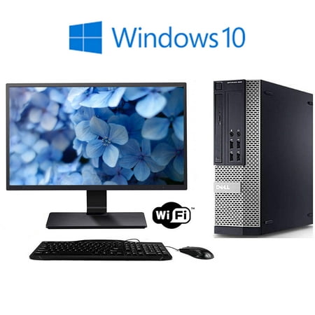Dell Optiplex Windows 10 Pro Desktop Computer Intel Core i5 3.1GHz Processor 16GB RAM 1TB HD Wifi with a 19" LCD Monitor Keyboard and Mouse - Used PC with a 1 Year Warranty