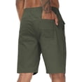 thumbnail image 3 of Xidunhg Men's Stretch Shorts Casual Classic Summer Beach Shorts Drawstring With Zipper Pocket Army Green 38, 3 of 12