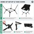 thumbnail image 4 of Lightweight Camping Chairs with Adjustable Height, Portable Camping Chairs for Adults with Carry Bag and Side Pockets, Folding Chairs for Outside for Camping, Beach, Fishing, Trip, Picnic (Black), 4 of 7